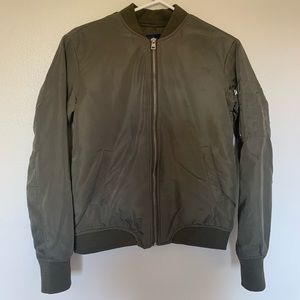 Army green bomber jacket